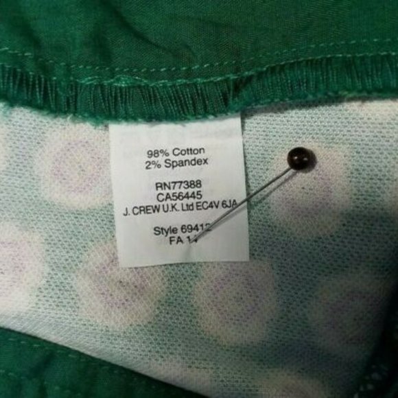 J. Crew Factory Green Pink Medallion Print City Fit Skimmer Pants Womens 0 - Picture 11 of 13